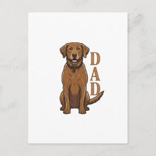 Carte Postale Conception de T-shirt pour papa de chien marron vi