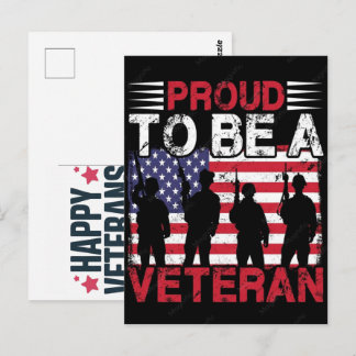 Carte Postale Conception de t-shirt pour vétéran, design typogra