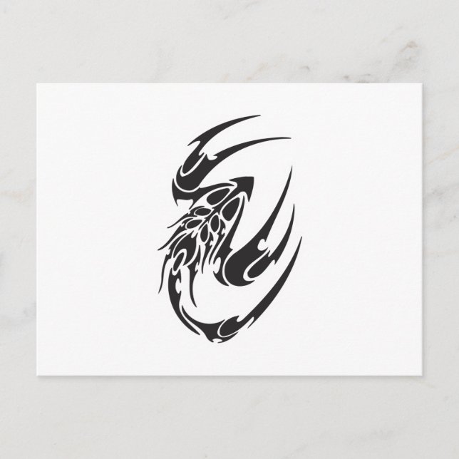 Carte Postale Conception de tatouage de scorpion tribal (Devant)