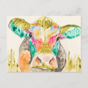 Carte Postale Conception de vache colorée