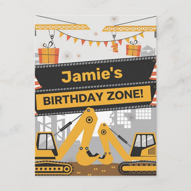 Carte Postale Conception de zone d'anniversaire de construction  (Devant)