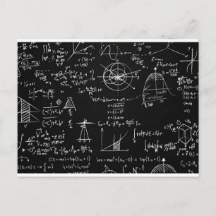 Carte Postale Conception d'équations de tableau noir de mathémat