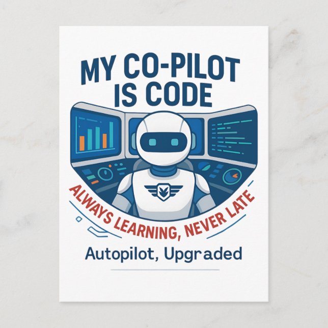 Carte Postale Conception du code de co-pilote de l'intelligence  (Devant)