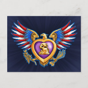 Carte Postale Conception du coeur pourpre