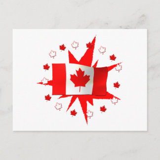 Carte Postale Conception du drapeau canadien