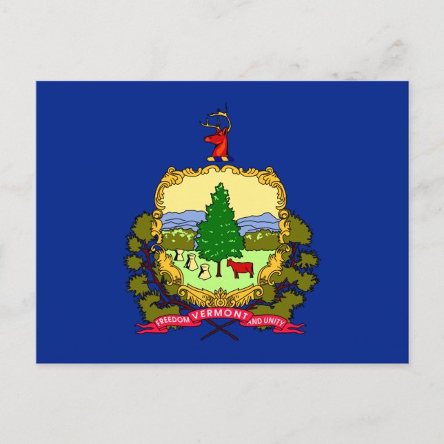 Carte Postale Conception du drapeau d'état du Vermont (Devant)