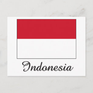 Carte Postale Conception du drapeau indonésien