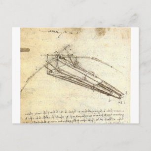 Carte Postale Conception d'une machine volante par Leonardo Da V