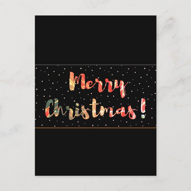 Carte Postale Conception festive de Noël noir et or (Devant)