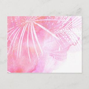 Carte Postale Conception Feuille Abstraite de palmier rose