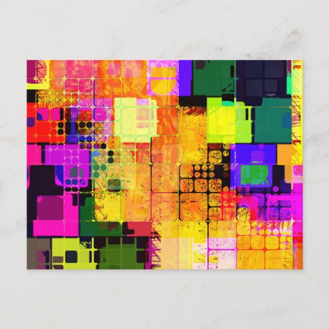 Carte Postale Conception géométrique et multicolore (Devant)