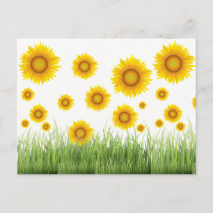 Carte Postale Conception graphique de tournesol ensoleillé lumin
