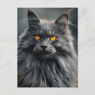 Carte Postale Conception majestueuse de portraits de chats long-