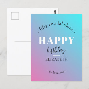 Carte Postale Conception minimaliste de bon anniversaire en coul