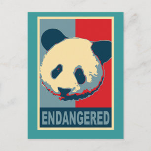 Carte Postale Conception Panda Pop Art en voie de disparition