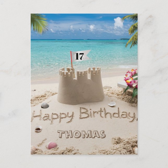 Carte Postale Conception personnalisée de fête d'anniversaire au (Devant)