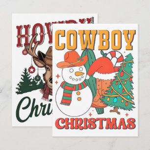 Carte Postale Conception PNG de Noël Western Rodeo Cowboy Santa