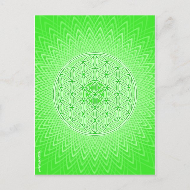 Carte Postale Conception sacrée psychédélique de Chakra de coeur (Devant)