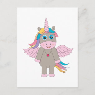 Carte Postale Conception Unicorne Arc-en-ciel mignon
