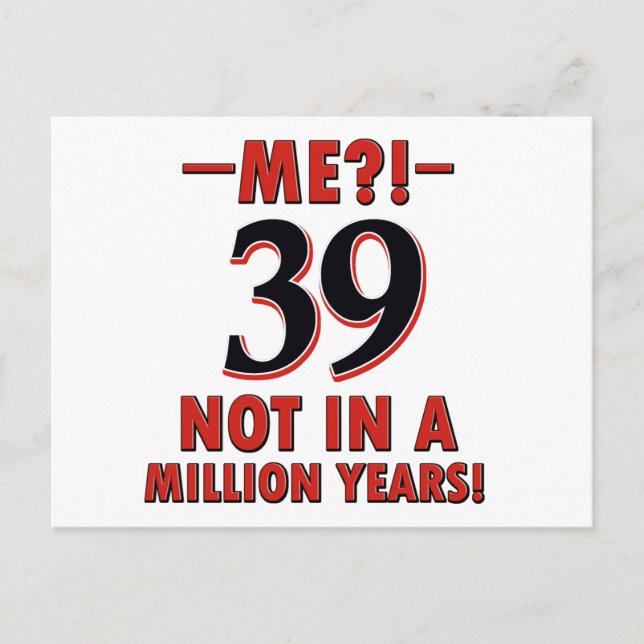 Carte Postale conceptions de 39e anniversaire (Devant)