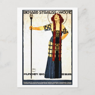 Carte Postale Concert vintage Art nouveau Richard Strauss
