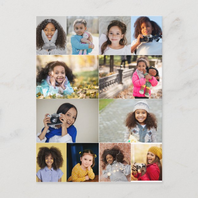 Carte Postale Concevez votre propre collage de 12 photos (Devant)