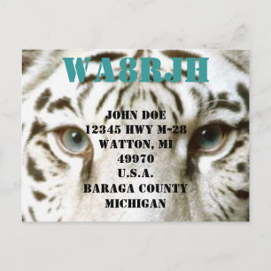 Carte Postale Concevez votre propre QSL HAM Radio Ops Card Tiger