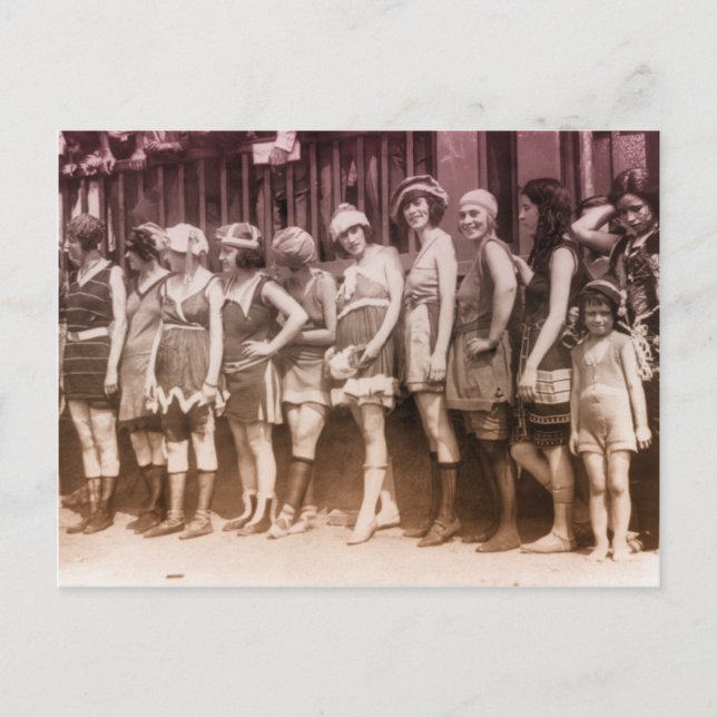 Carte Postale Concours de maillots de bain des années 1920 (Devant)