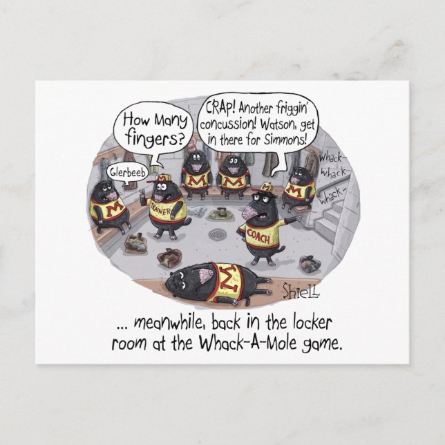 Carte Postale Concussion Whack-a-Mole (Devant)