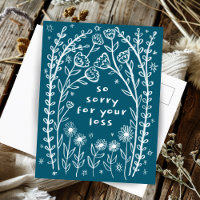 CONDOLÉANCES Dessin Doodle Floral Fantaisiste Déso