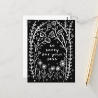 CONDOLÉANCES Dessin Doodle Floral Fantaisiste Déso