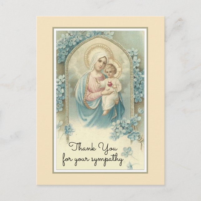 Carte Postale Condolence funéraire religieuse catholique Merci (Devant)