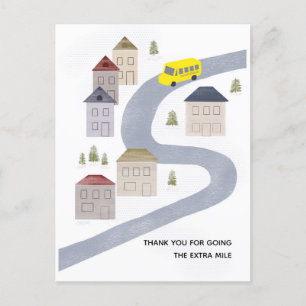 Carte Postale Conducteur de bus Enseignant de l'école de Merci d