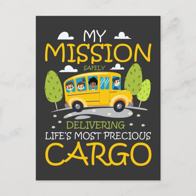 Carte Postale Conducteur de bus scolaire Humour Conduite de bus- (Devant)