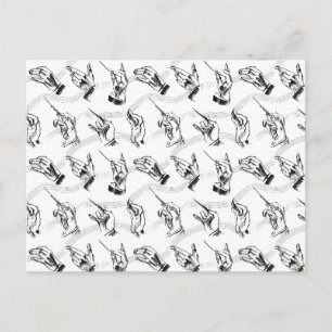 Carte Postale Conducteur (motif en noir et blanc)
