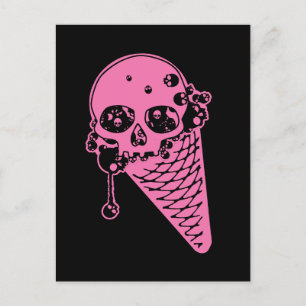 Carte postale Cone crème glacée rose