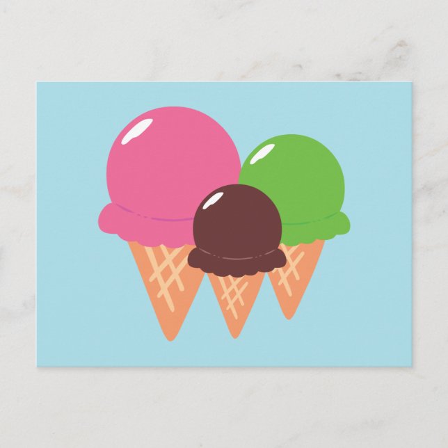 Carte Postale cônes de crème glacée (Devant)
