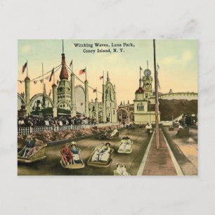 Carte Postale Coney Island, Waves Ride, Luna Park, Vintage