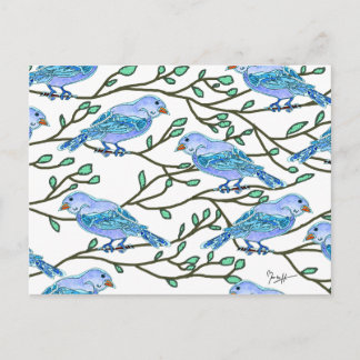 Carte Postale Conférence bleue d'oiseau