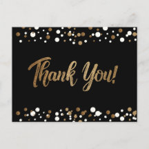 Confetti blanc or sur Merci noir