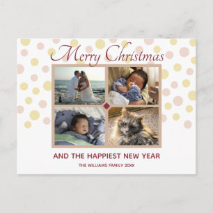 Carte Postale Confetti Bourgogne Tan Cute 4 Photo Noël