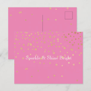 Carte Postale Confetti en or rose