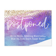 Confetti et aquarelle Avis Mariage reporté