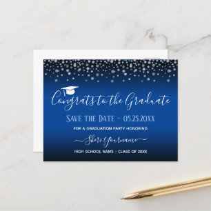 Carte Postale Confetti Graduation Party Enregistrer la date Invi