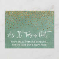 Confetti & Grunge Green Sassy Mariage reporté