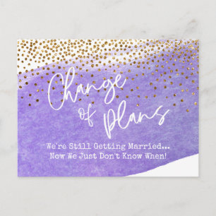 Carte Postale Confetti, Mariage reporté : Changement de plans po