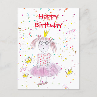 Carte Postale Confetti Party blanc