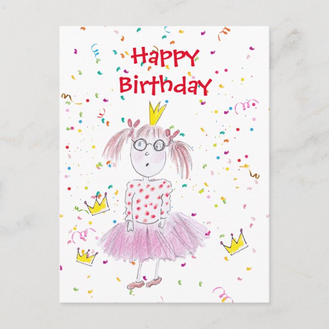 Carte Postale Confetti Party blanc (Devant)