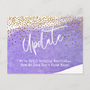 Carte Postale Confetti Purple Brush Reporté Mariage Mise à jour
