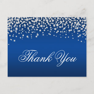 Carte Postale Confettis Diamants Brillants Ombre Bleu Profond Re
